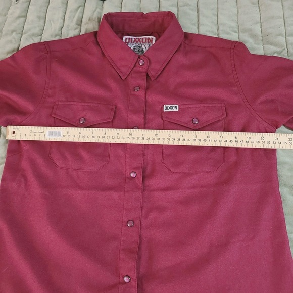 Dixxon Bordeaux Burgundy Solid Button Up Pearl Snap Flannel Streetwear Moto L - Picture 6 of 7